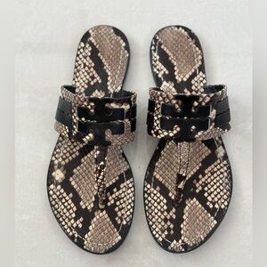 Tory Burch Snake Leather T Sandals